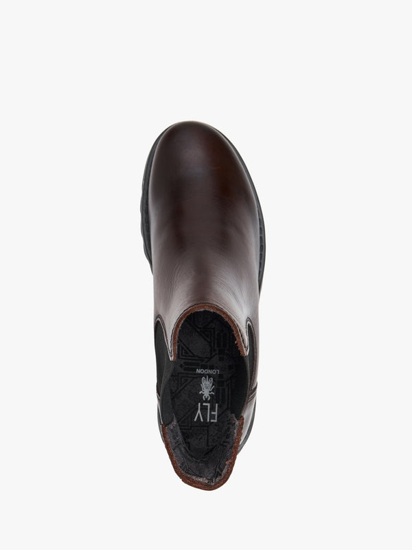 Salv Wine Black Leather Wedge Chelsea Boots