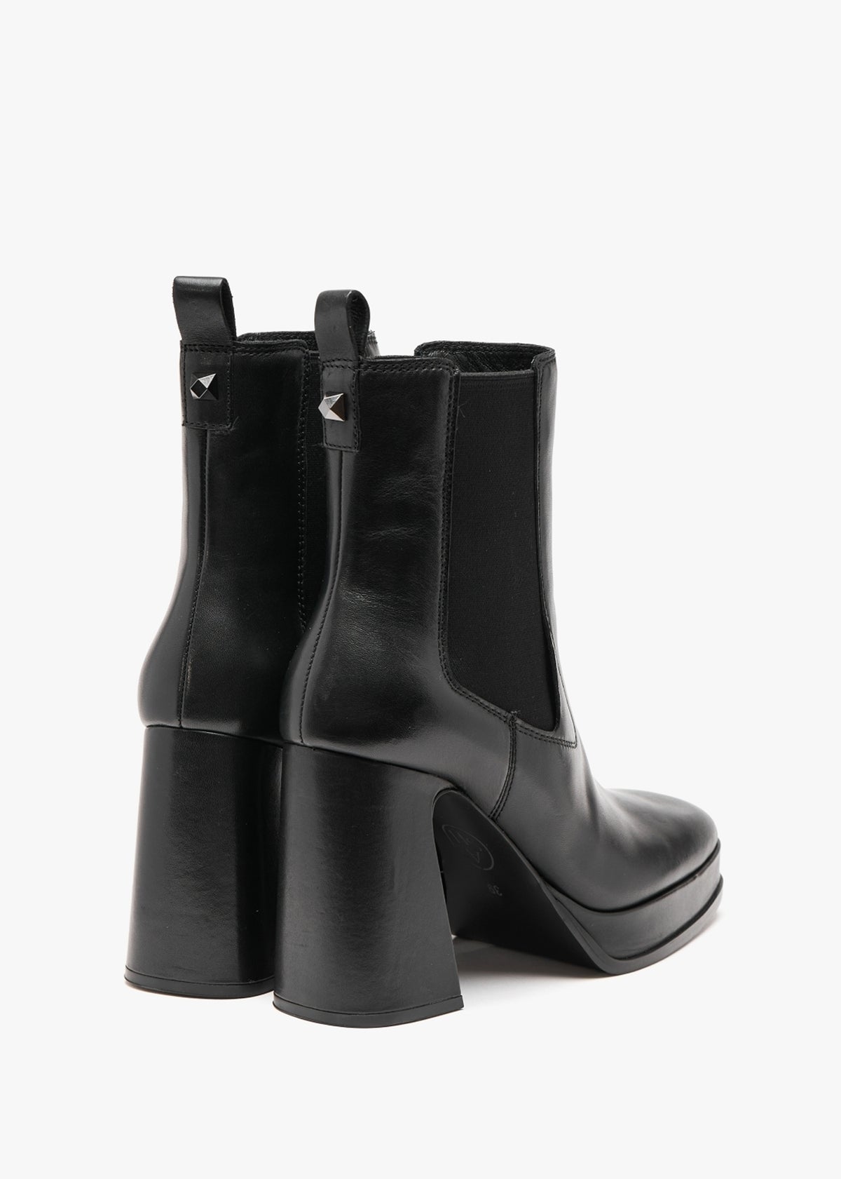 Amazing Black Leather Platform Boots