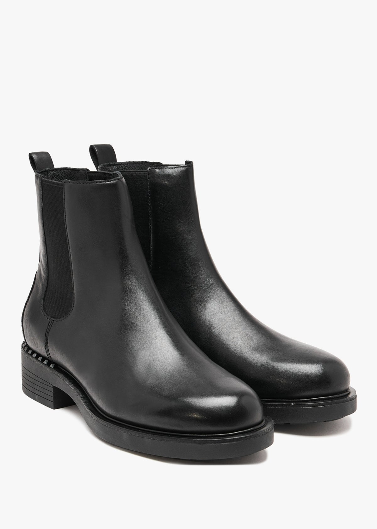 Fancy Black Leather Chelsea Boots