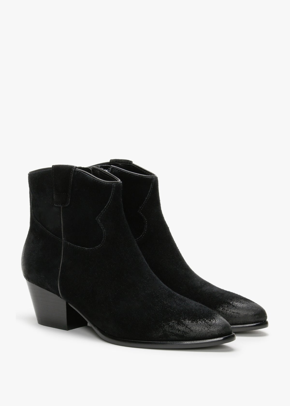 Houston Black Suede Western Boots
