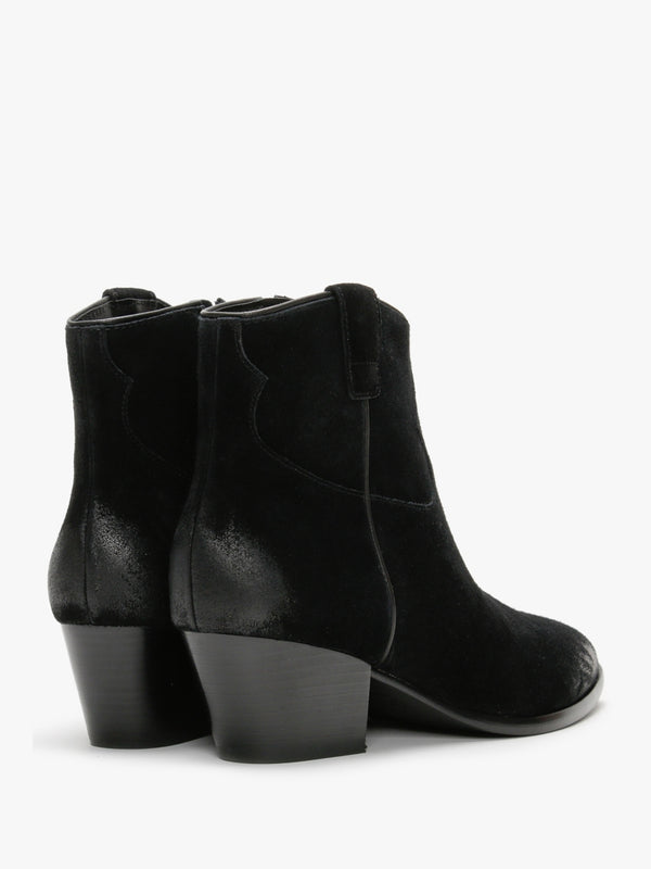 Houston Black Suede Western Boots