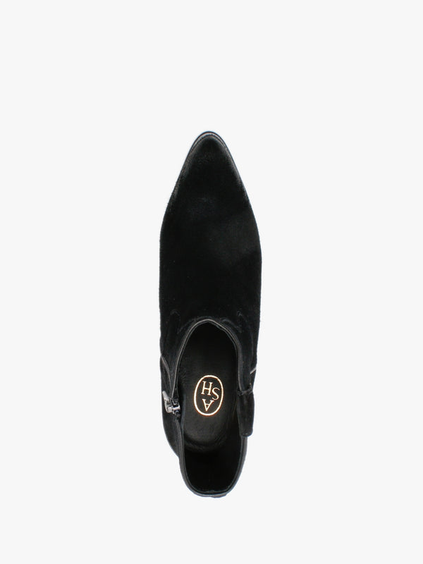 Houston Black Suede Western Boots