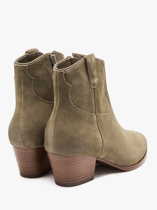 Houston Dune Suede Western Ankle Boots