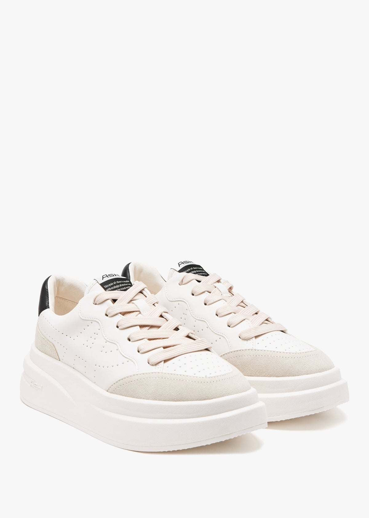Impuls Eco Shell White Black Chrome Free Leather Trainers
