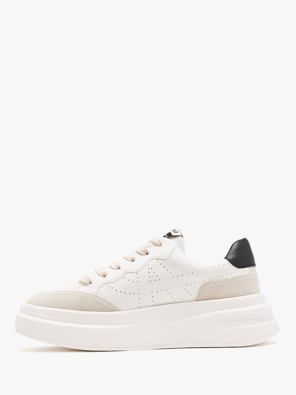 Impuls Eco Shell White Black Chrome Free Leather Trainers