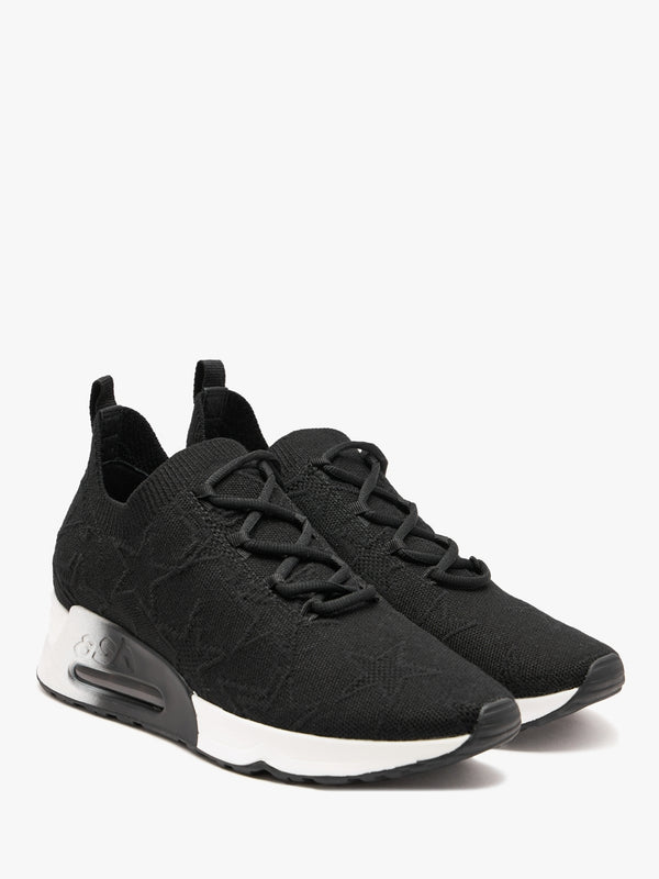 Lucky Star Black Knitted Trainers