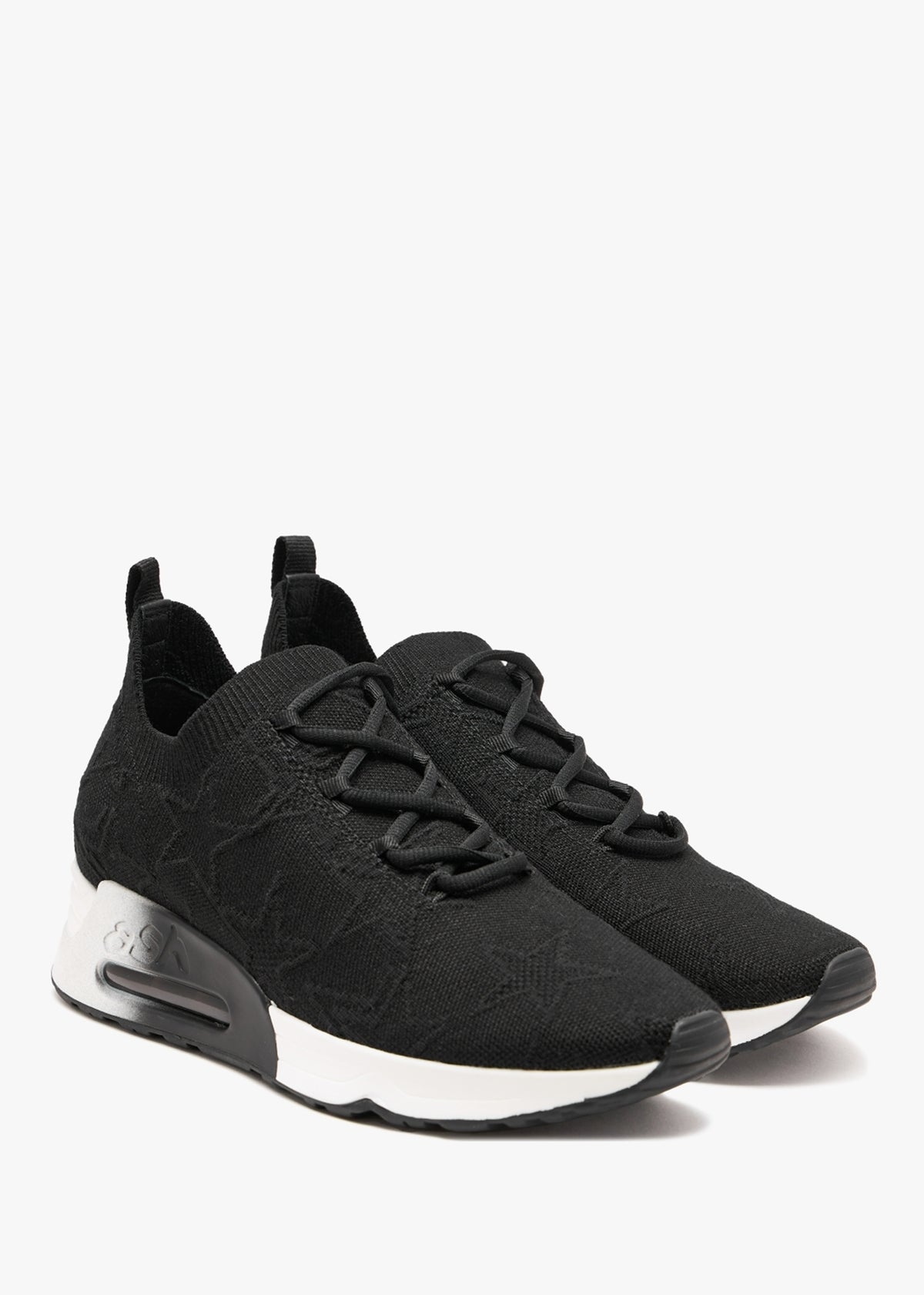 Lucky Star Black Knitted Trainers