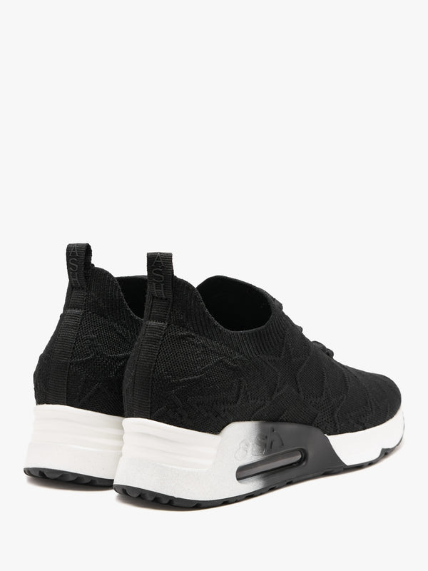 Lucky Star Black Knitted Trainers