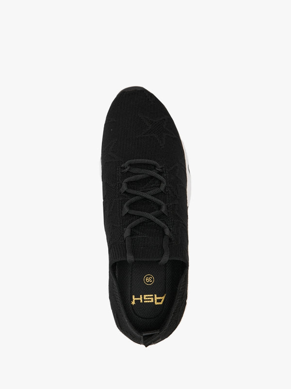 Lucky Star Black Knitted Trainers
