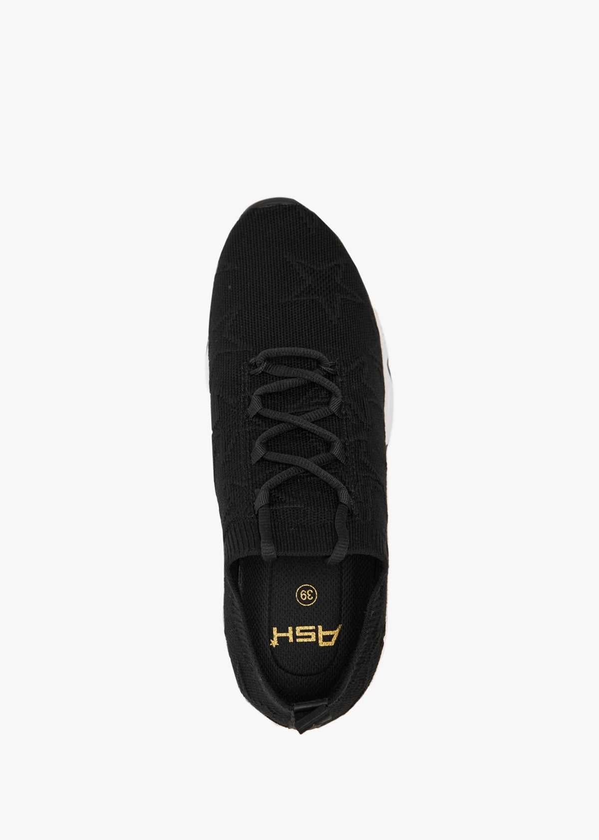 Lucky Star Black Knitted Trainers