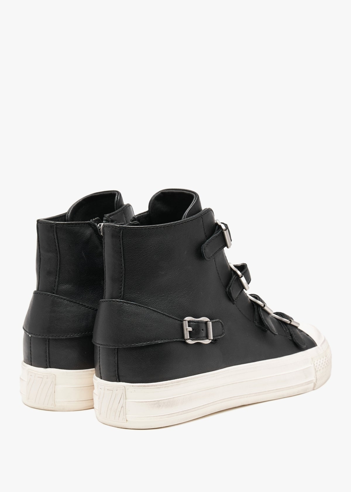 Virgin Black Leather High Top Trainers