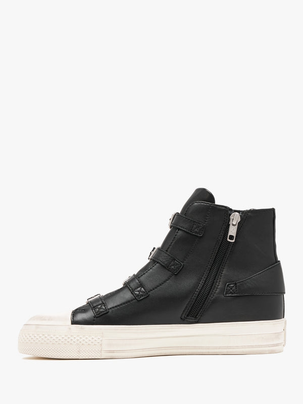 Virgin Black Leather High Top Trainers