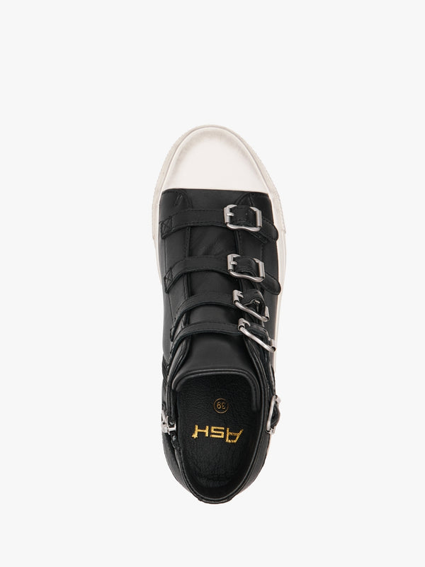 Virgin Black Leather High Top Trainers