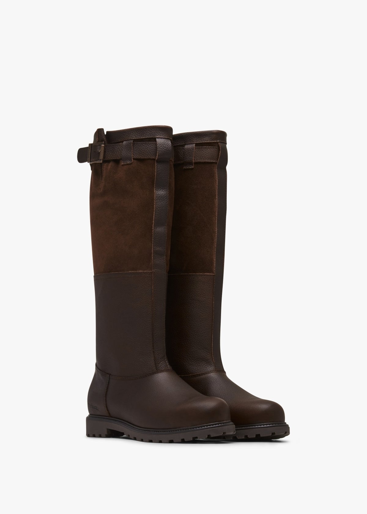 Acorn Dark Brown Leather & Suede Knee Boots
