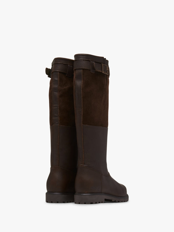 Acorn Dark Brown Leather & Suede Knee Boots