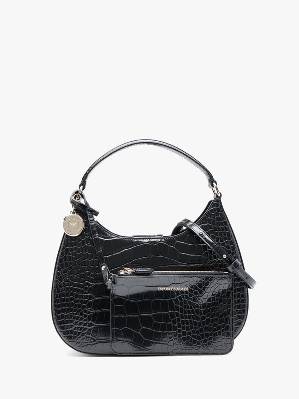 Moc Croc Black Hobo Bag