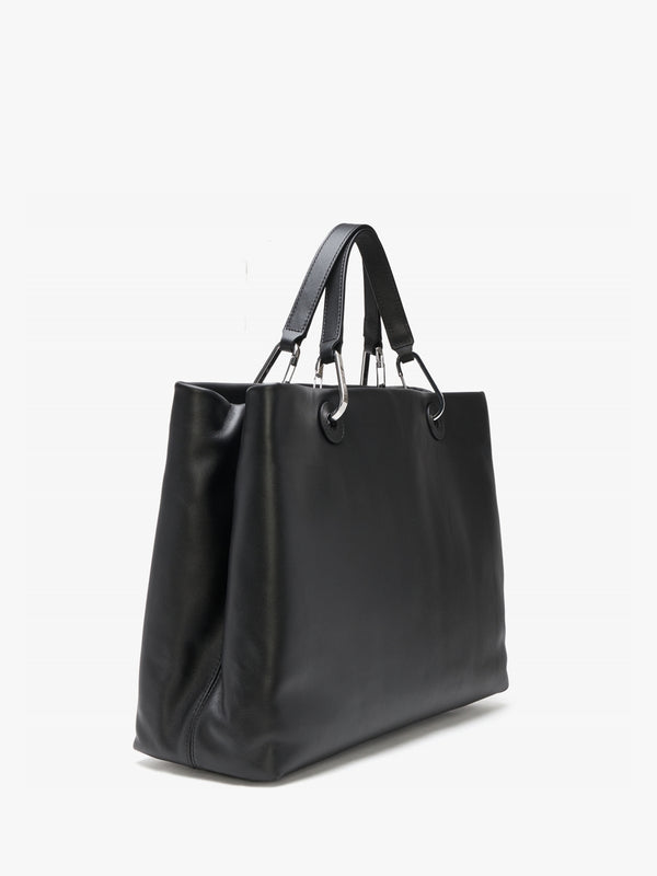 Large Black Leather Tote Bag