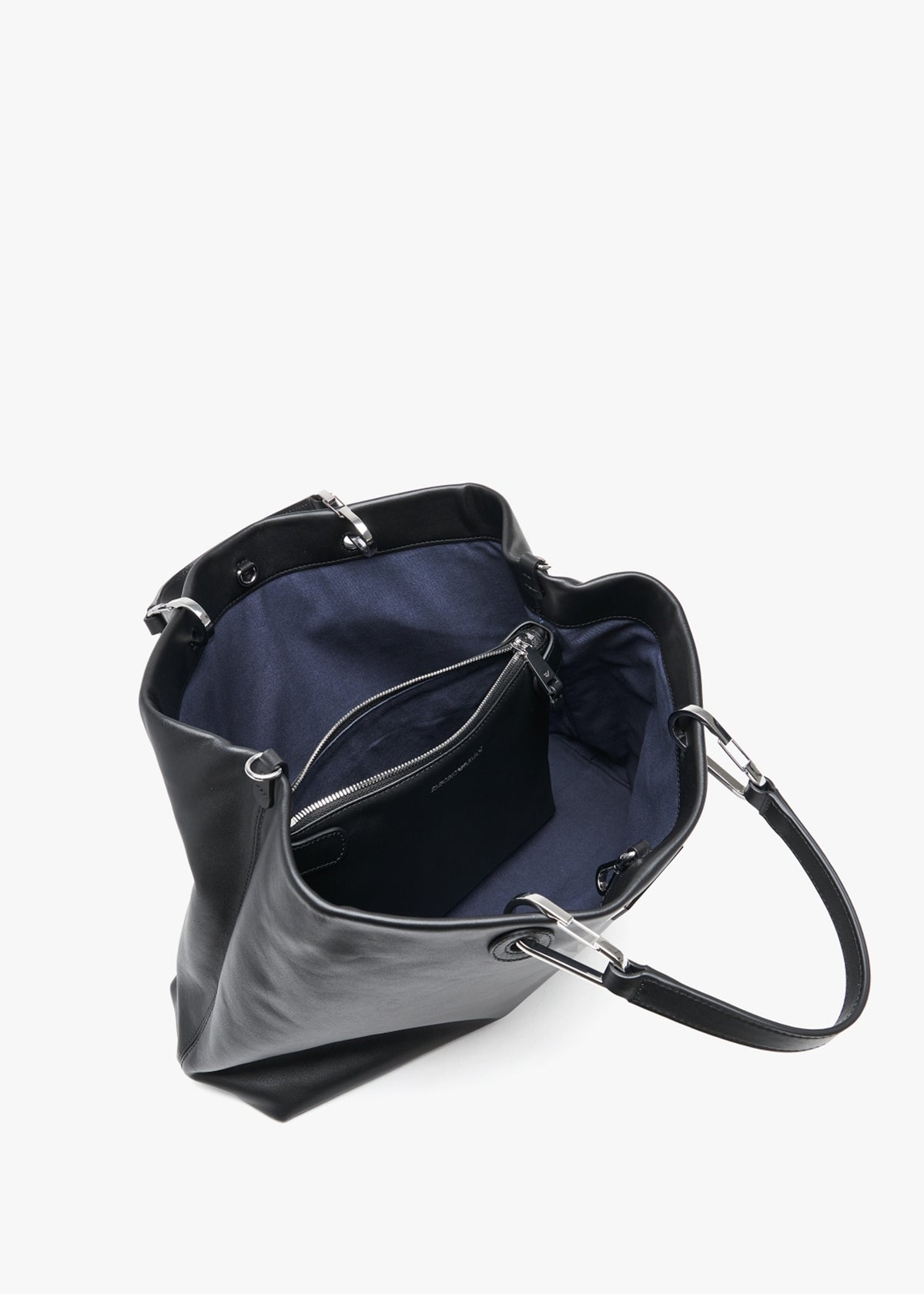 Large Black Leather Tote Bag