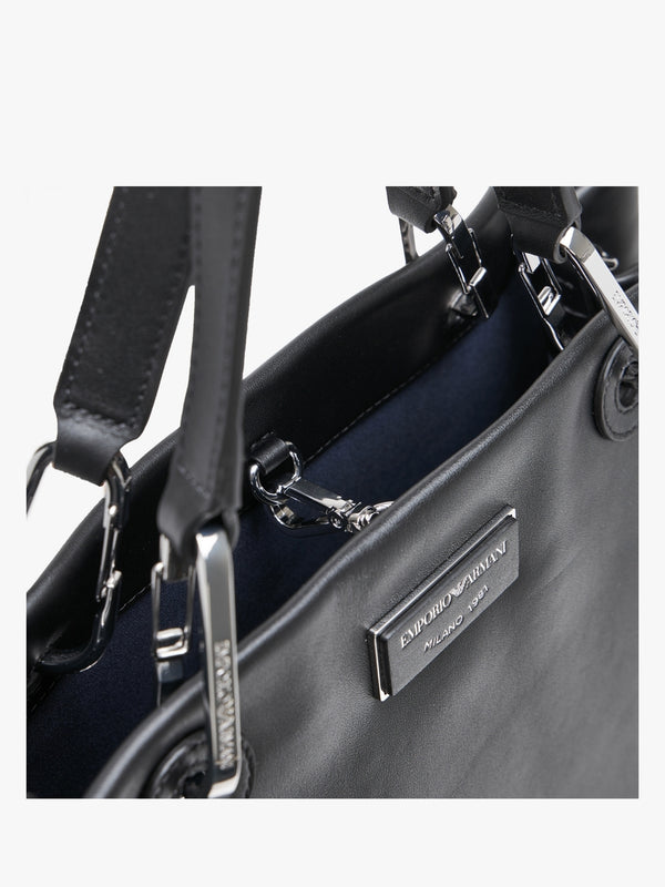 Large Black Leather Tote Bag