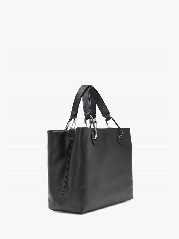 Small Black Leather Tote Bag