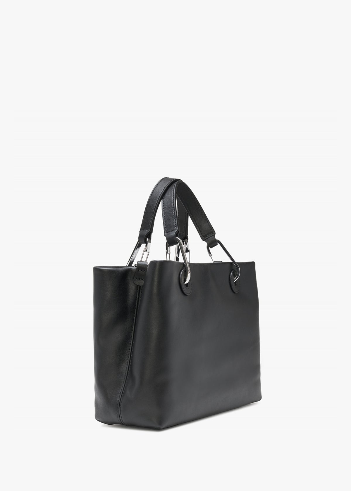 Small Black Leather Tote Bag