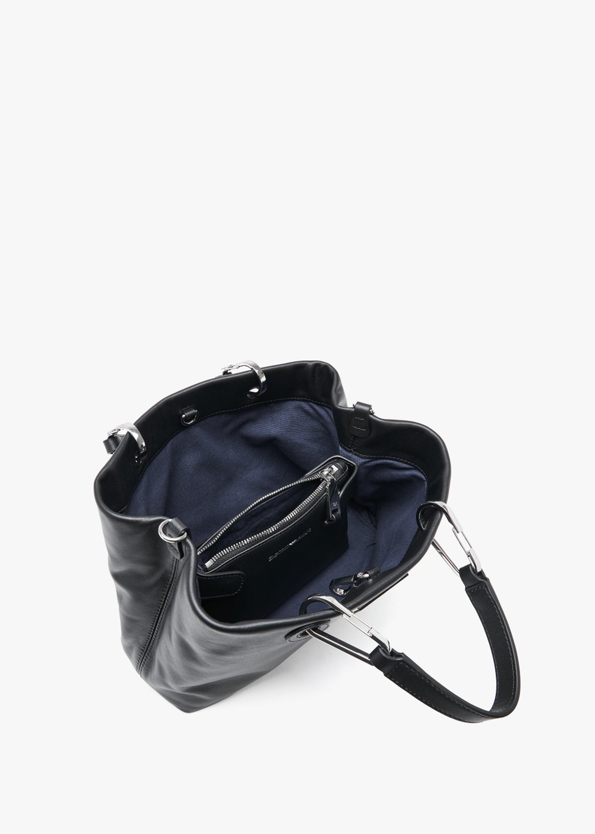 Small Black Leather Tote Bag