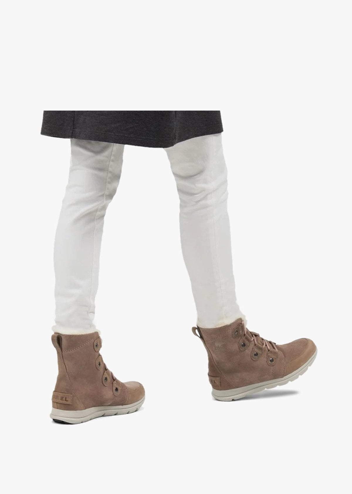 Explorer Joan Ash Brown Leather & Suede Ankle Boots
