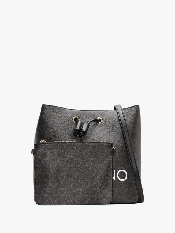 Liuto Black Repeat Logo Bucket Bag
