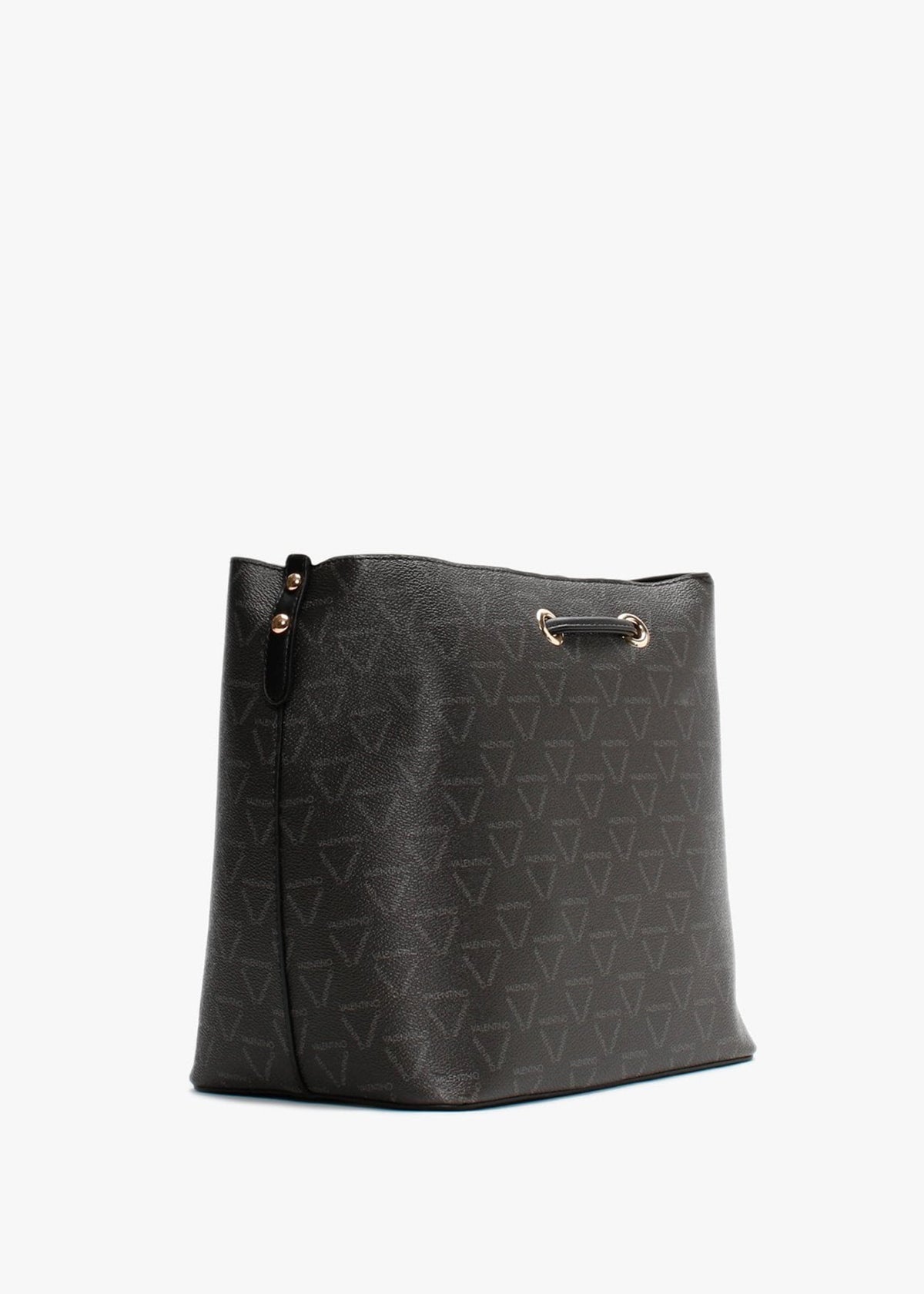 Liuto Black Repeat Logo Bucket Bag
