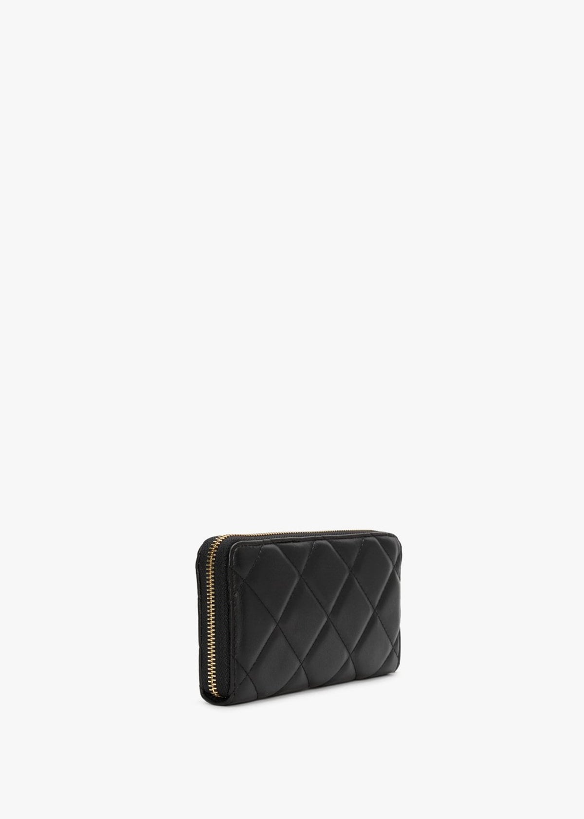 Ocarina Black Quilted Zip Around Wallet