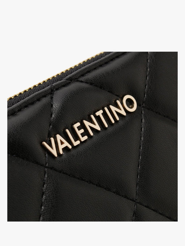 Ocarina Black Quilted Zip Around Wallet