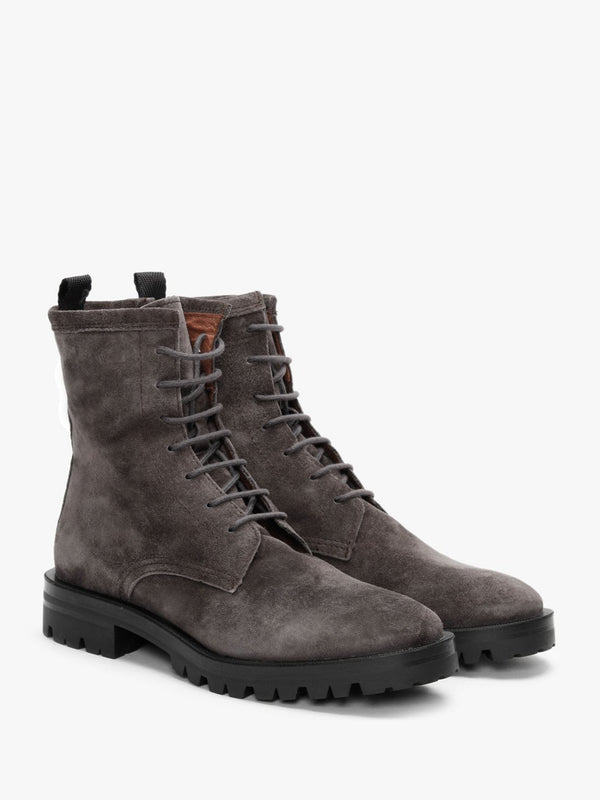 Parsley Grey Suede Lace Up Ankle Boots
