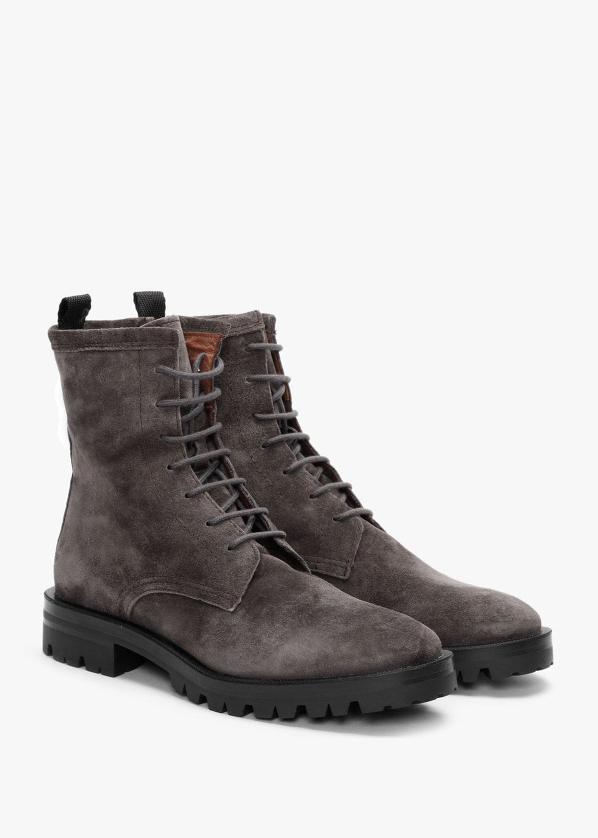 Parsley Grey Suede Lace Up Ankle Boots