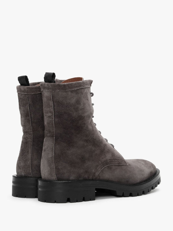 Parsley Grey Suede Lace Up Ankle Boots