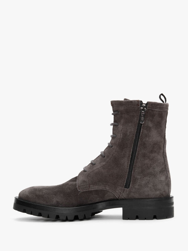 Parsley Grey Suede Lace Up Ankle Boots