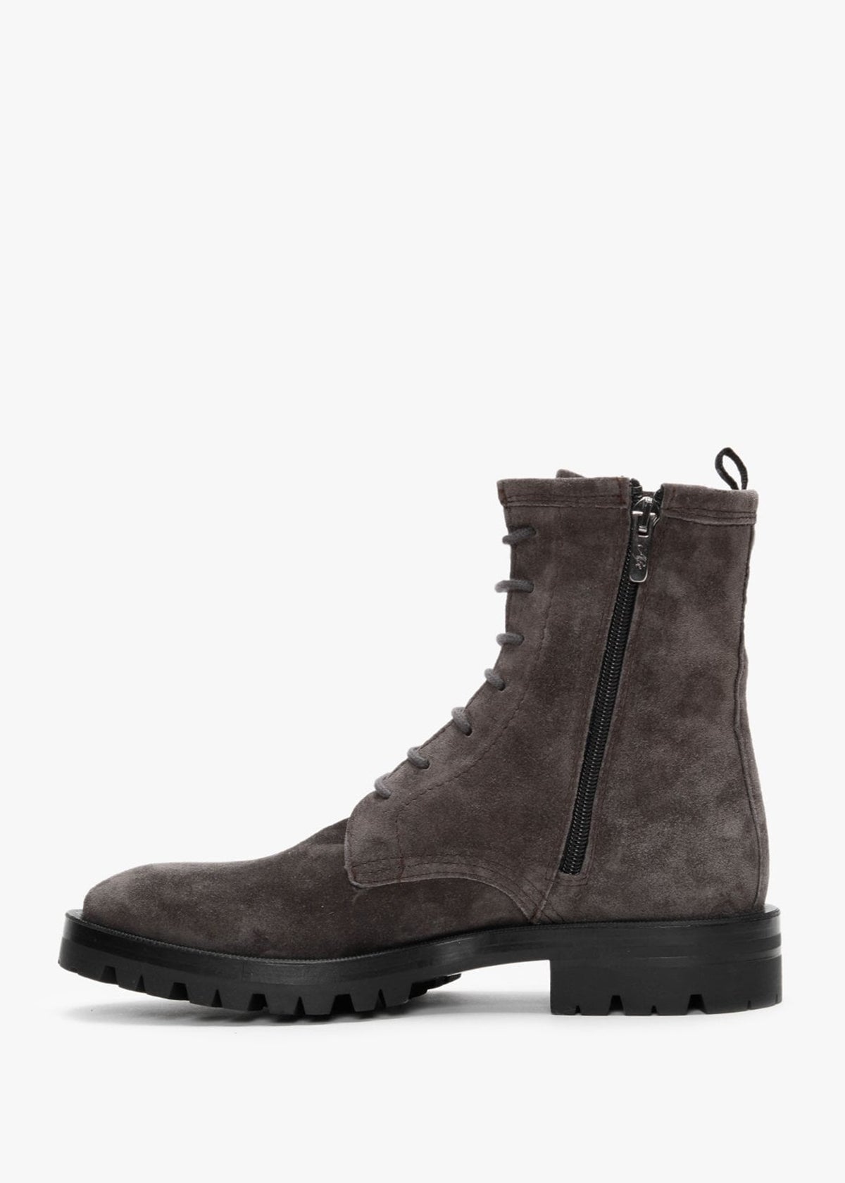 Parsley Grey Suede Lace Up Ankle Boots