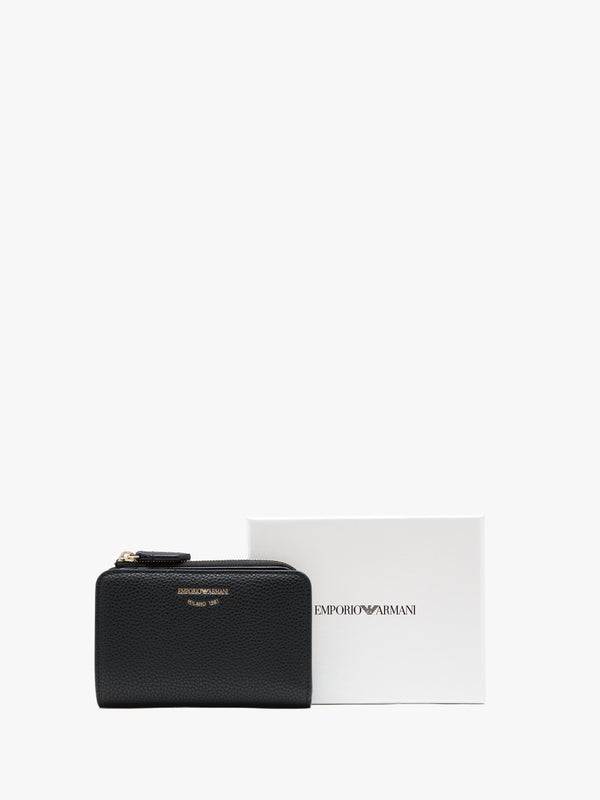 Small Black Zip Around Wallet