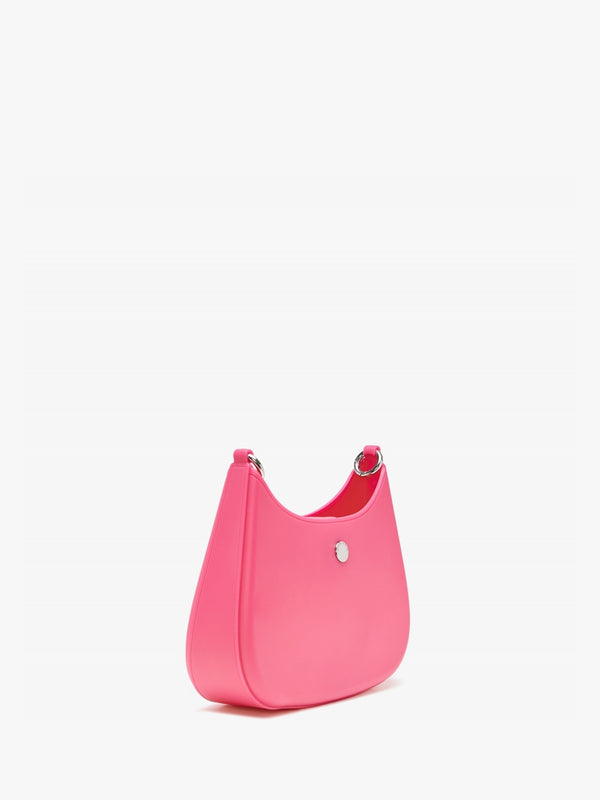 Recycle PVC Fuxia & Navy Gummy Shoulder Bag