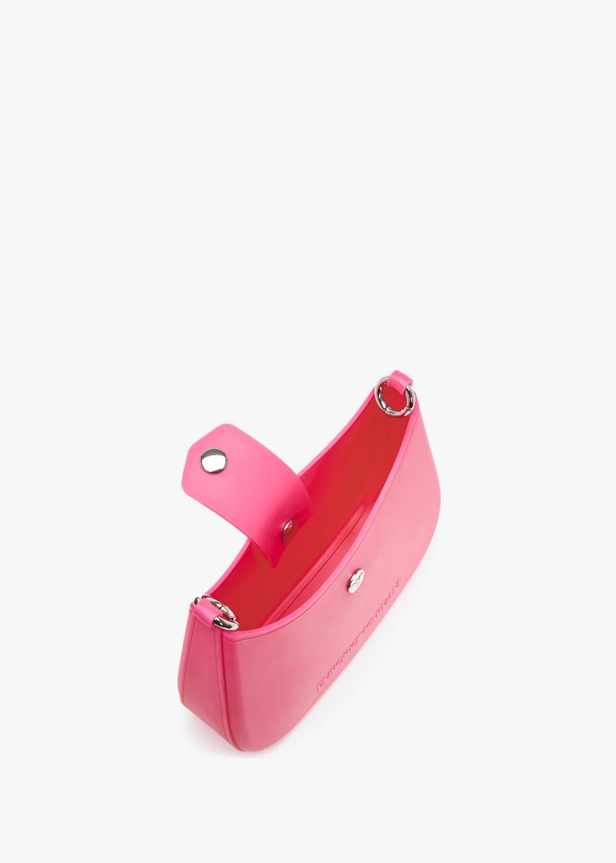 Recycle PVC Fuxia & Navy Gummy Shoulder Bag