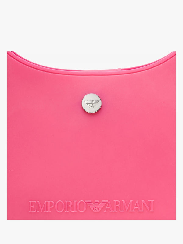 Recycle PVC Fuxia & Navy Gummy Shoulder Bag