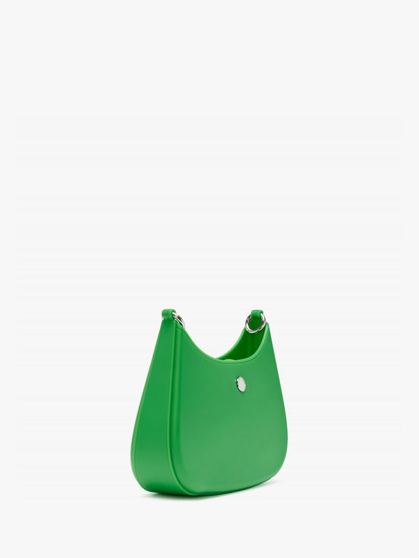 Recycle PVC Green & Navy Gummy Shoulder Bag