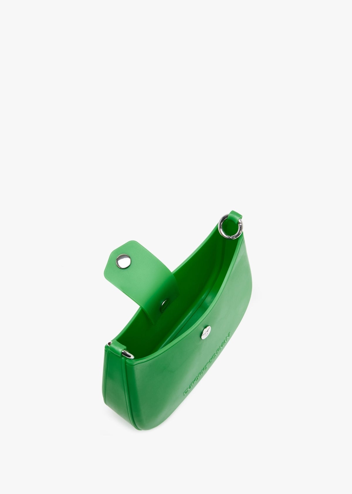 Recycle PVC Green & Navy Gummy Shoulder Bag