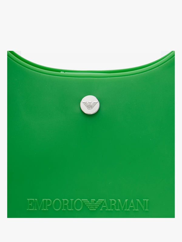 Recycle PVC Green & Navy Gummy Shoulder Bag