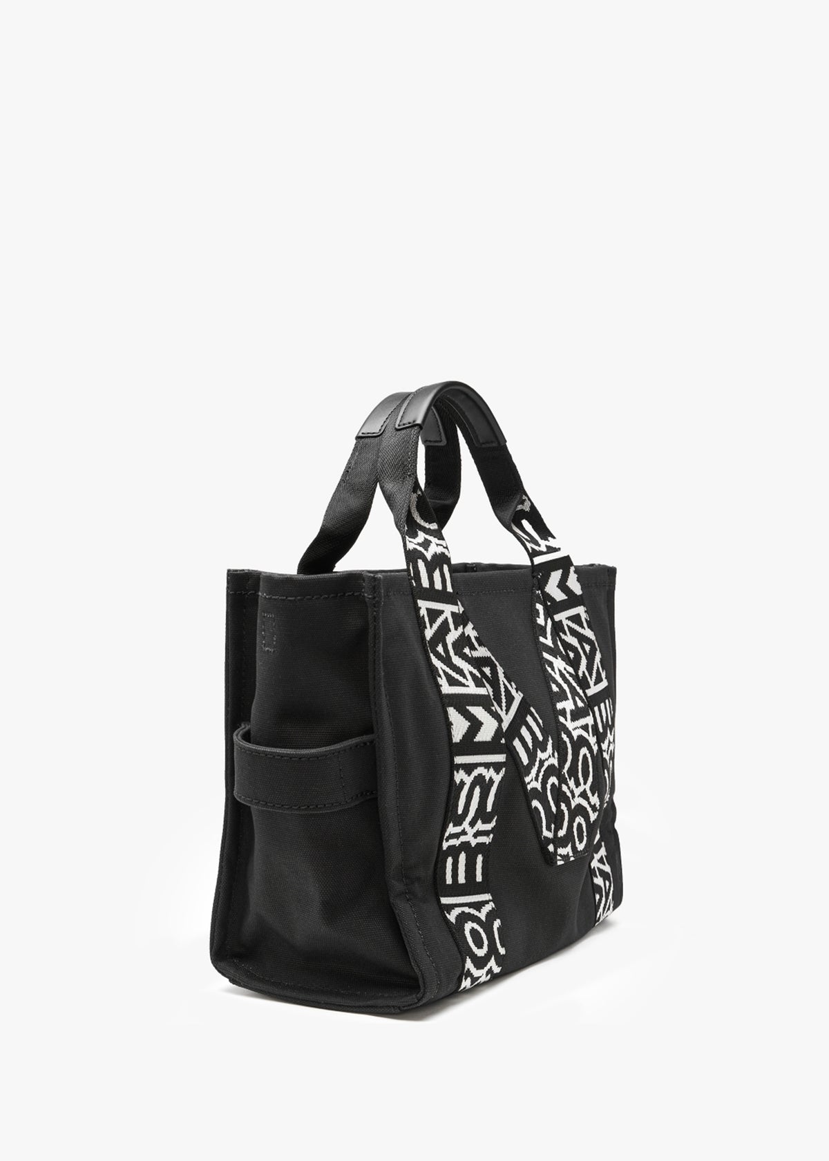 The M Medium Black & White Tote Bag