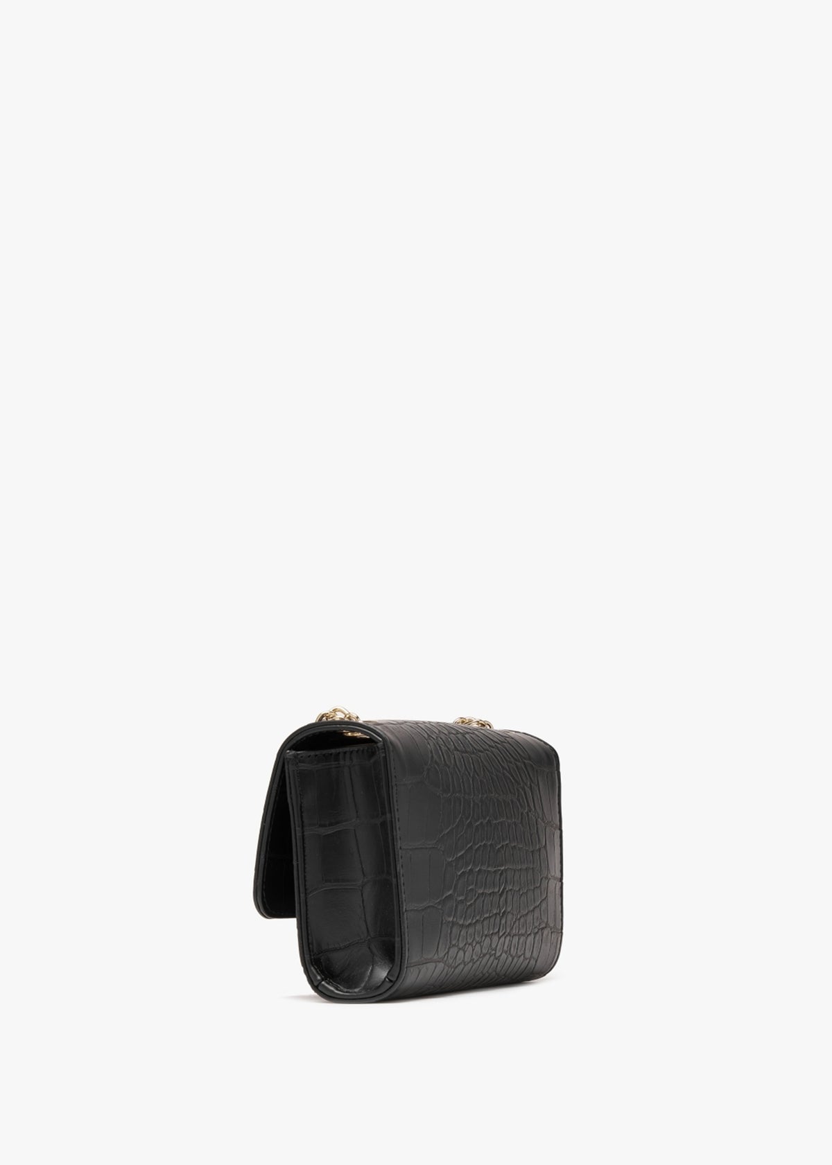 Audrey Nero Moc Croc Shoulder Bag