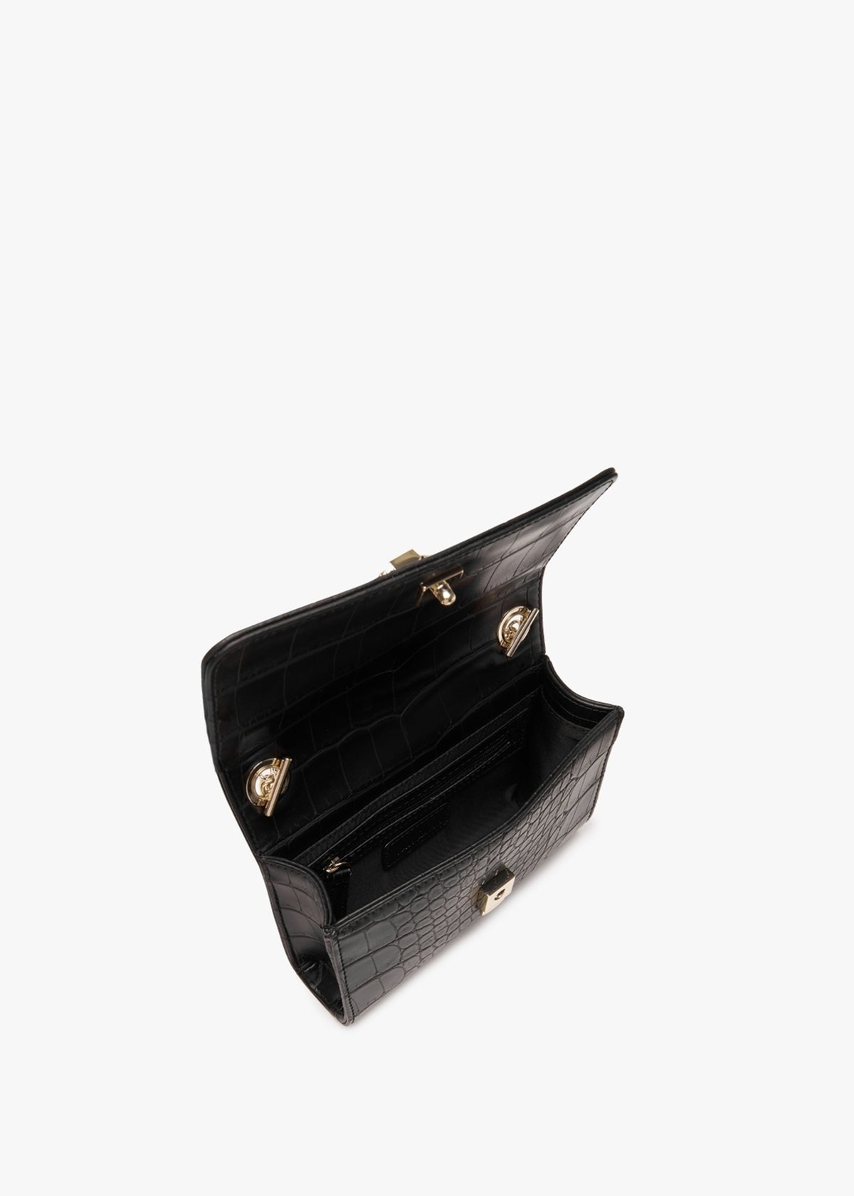 Audrey Nero Moc Croc Shoulder Bag