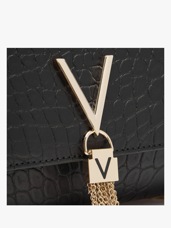 Audrey Nero Moc Croc Shoulder Bag