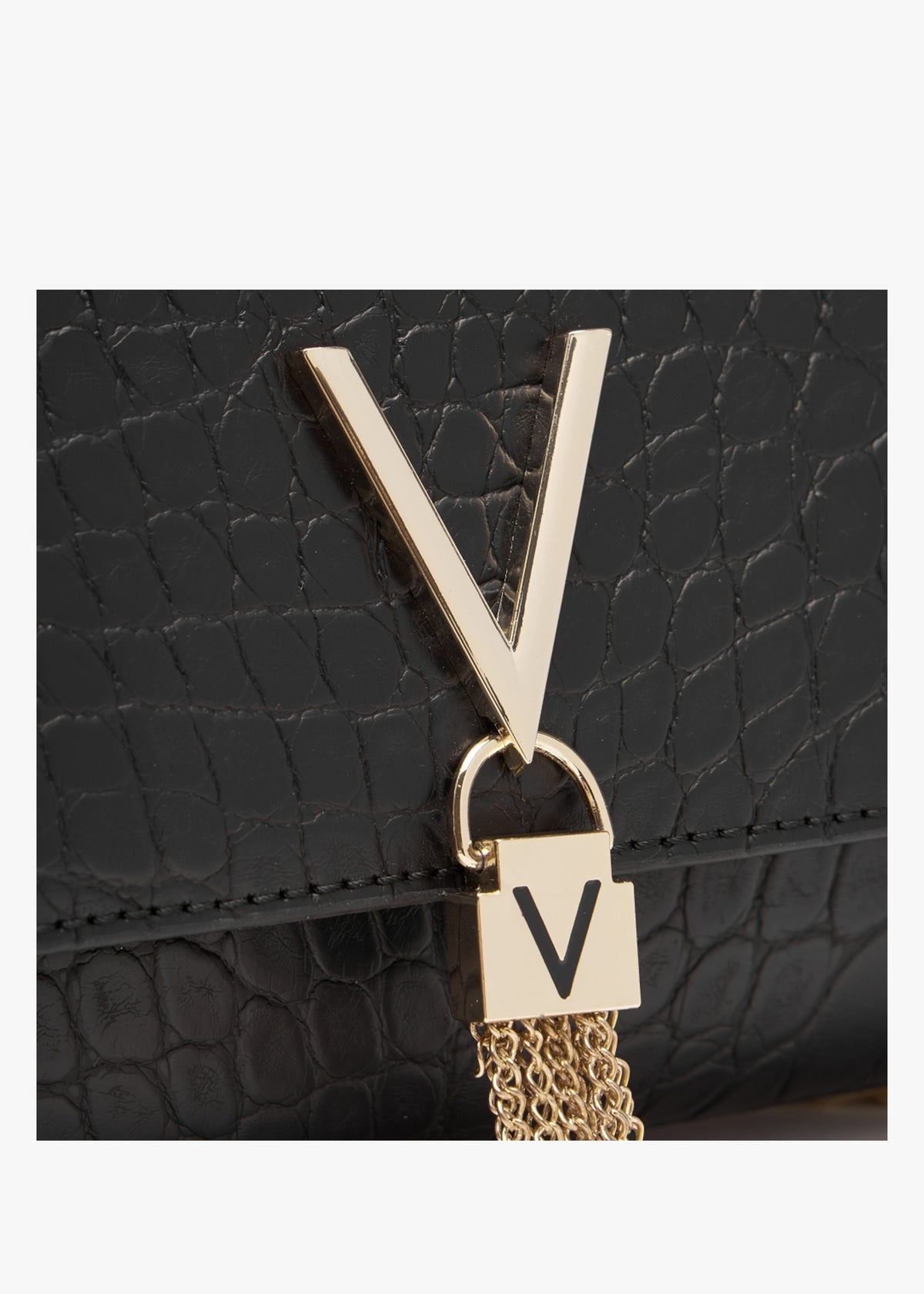 Audrey Nero Moc Croc Shoulder Bag