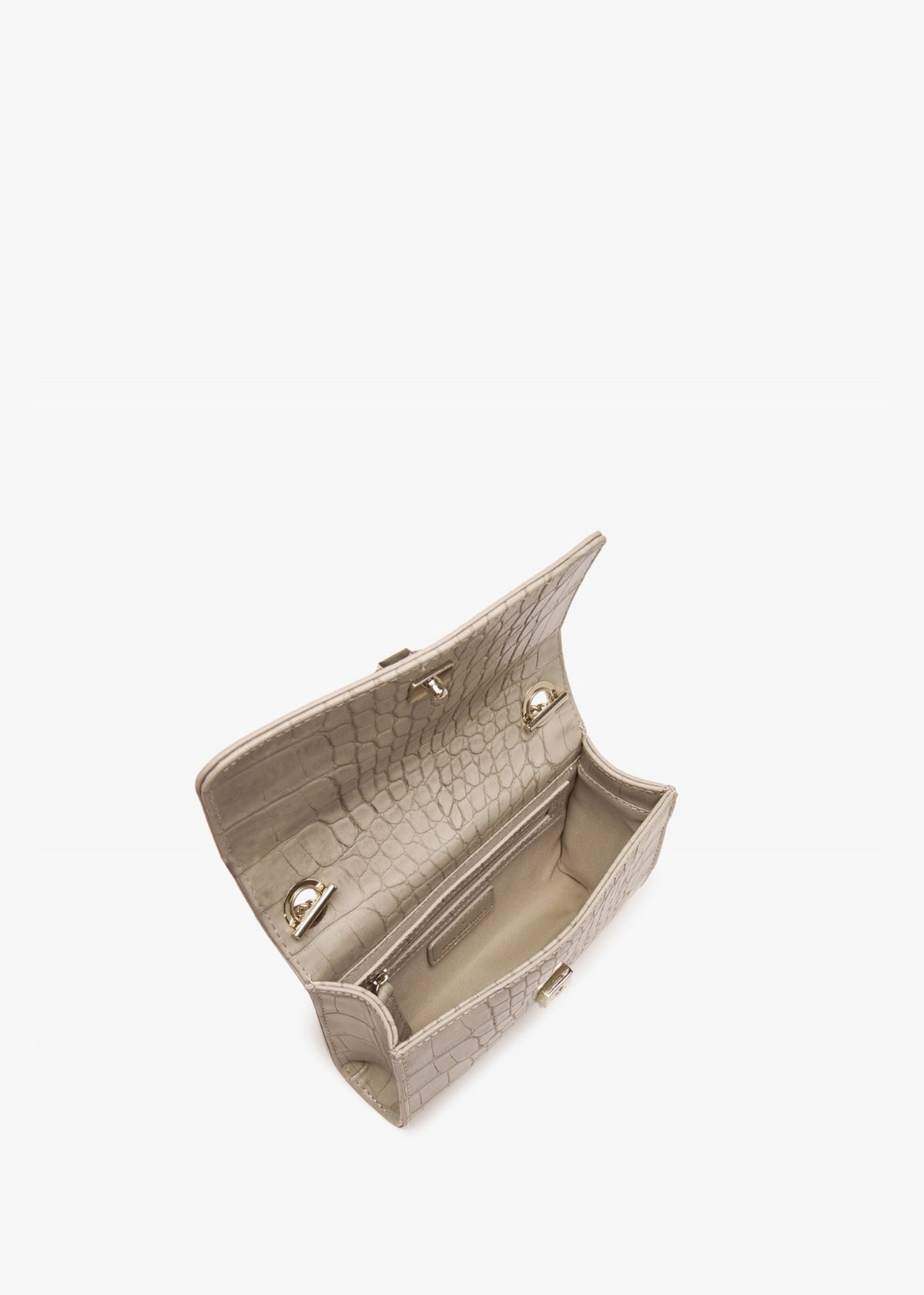 Audrey Ecru Moc Croc Shoulder Bag