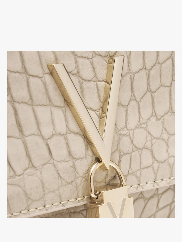 Audrey Ecru Moc Croc Shoulder Bag